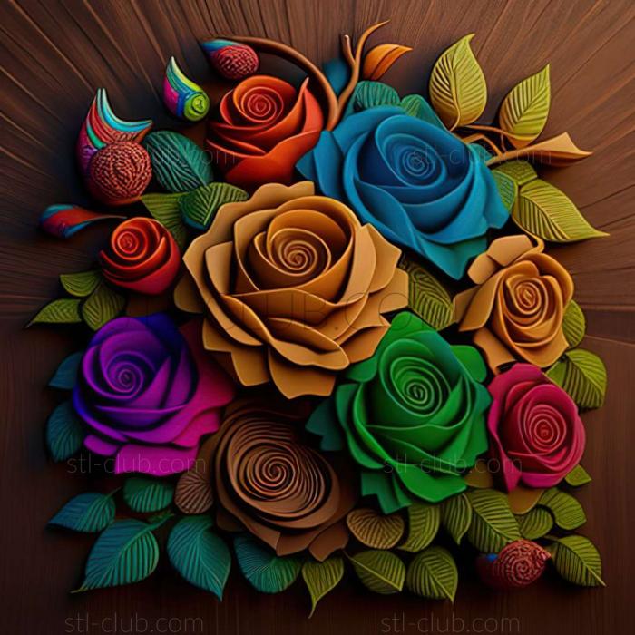 Rainbow roses